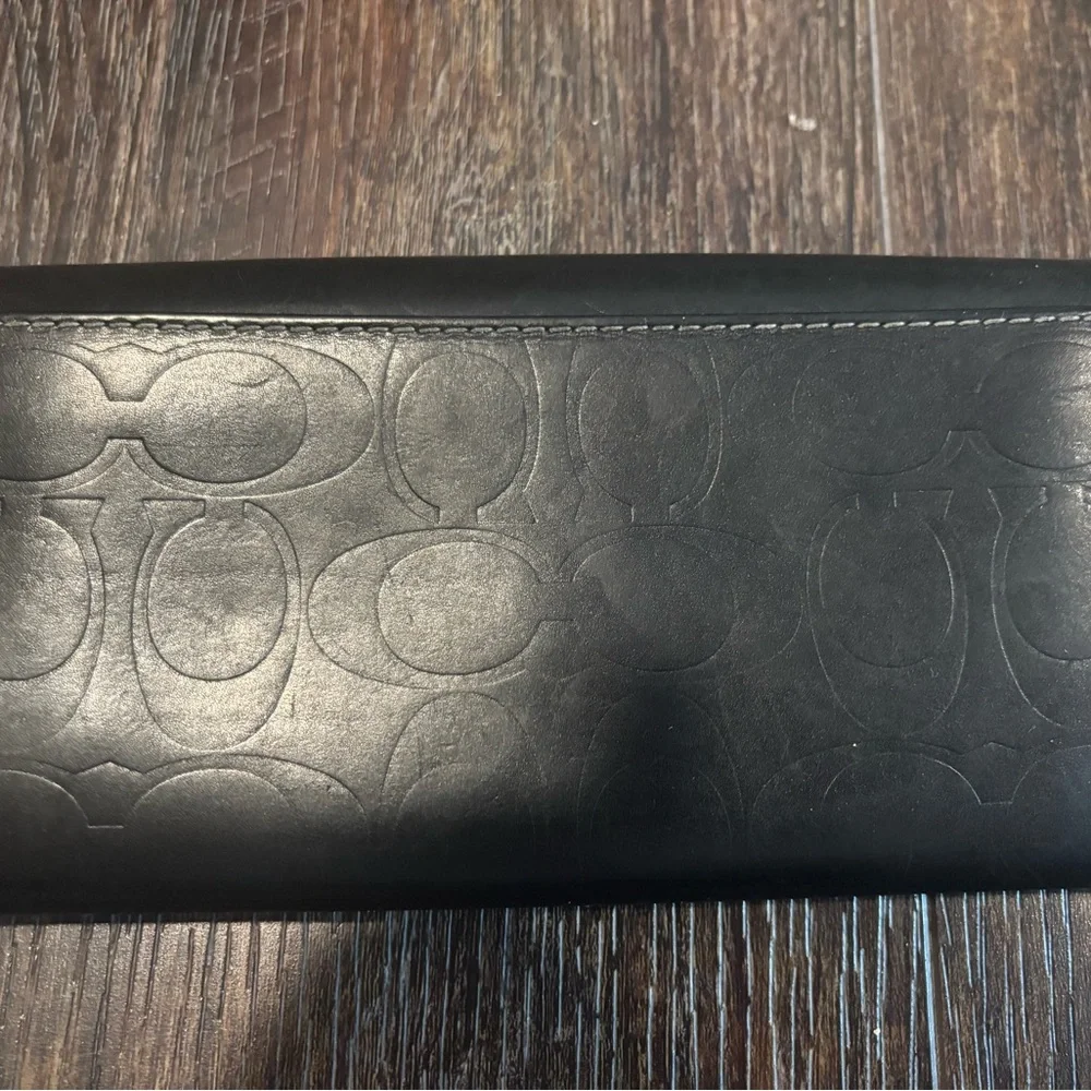Coach Leather logo Long Wallet - Black